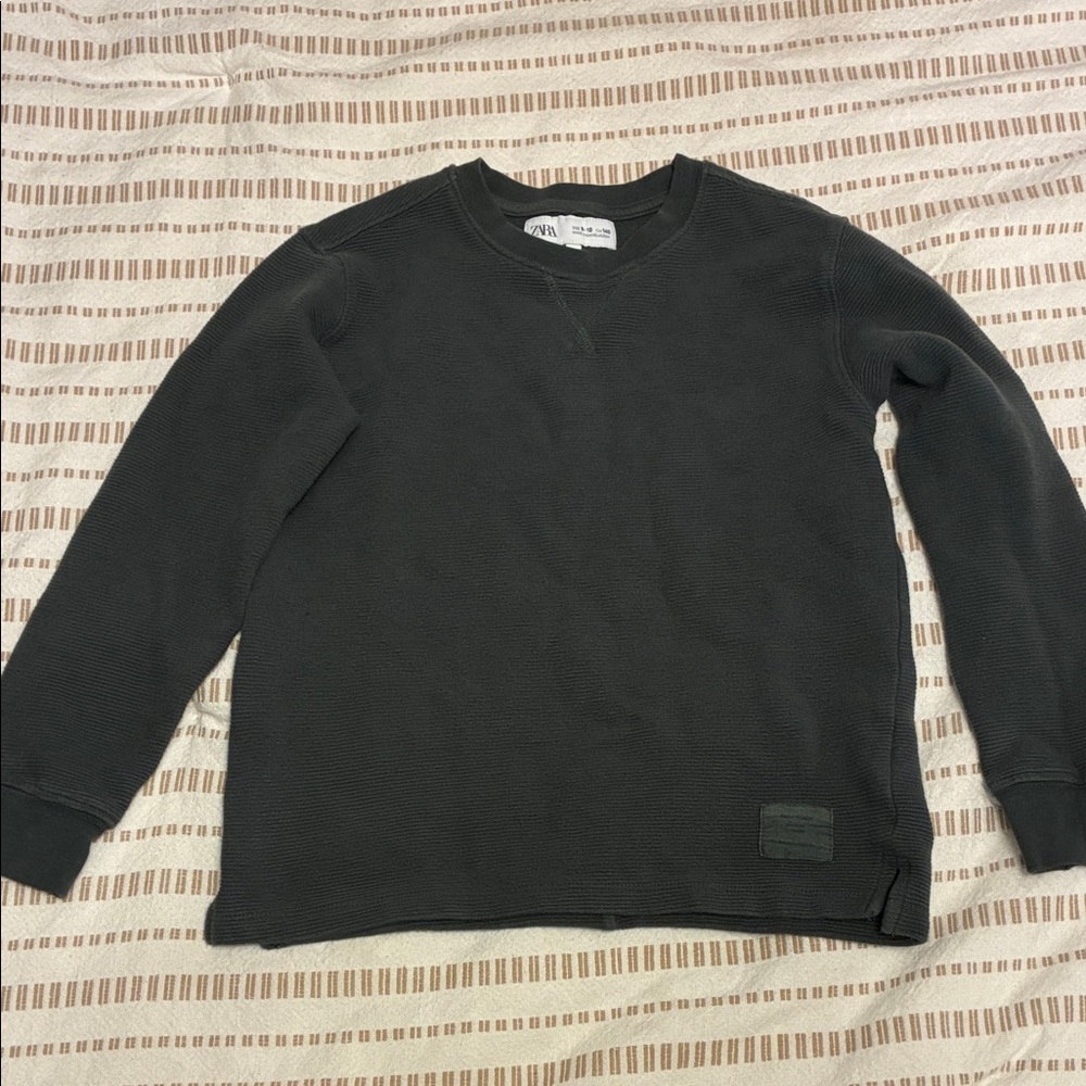 Boys Zara Gray/Green Long Sleeve Shirt
